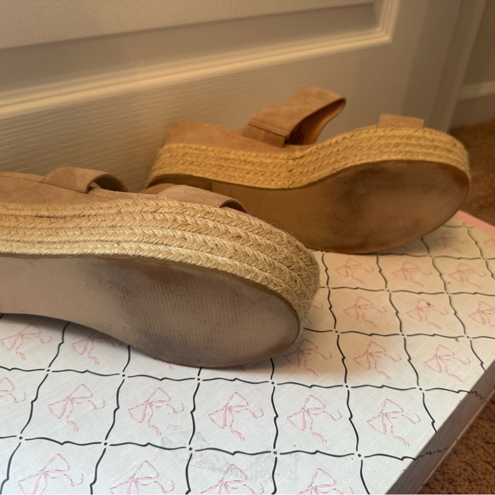 Steve Madden Light Brown Espadrille Wedge Sandals